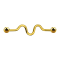 Gold-plated barbell zig zag with two balls