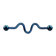 Barbell dark blue zig zag with two balls