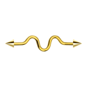 Gold-plated barbell zig zag with two cones