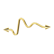 Barbell gold-plated heartbeat with two cones