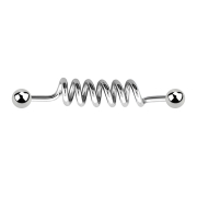 Barbell silver coil with two balls