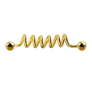 Gold-plated barbell coil with two balls
