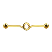 Gold-plated barbell bow with two balls