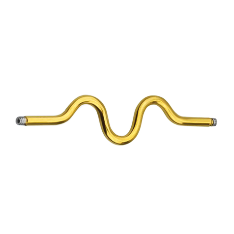 Barbell bar gold-plated zig zag