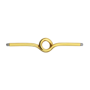 Barbell bar gold-plated loop