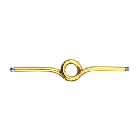 Barbell bar gold-plated loop