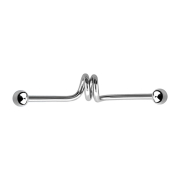 Barbell silver twister with two balls