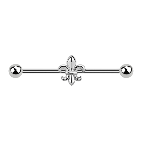 Barbell argent lys avec deux boules