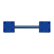 Micro Barbell bleu foncé avec cube
