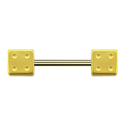 Micro barbell gold-plated with cube