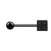 Micro barbell black with ball and cube