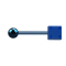 Micro Barbell dunkelblau mit Kugel und Würfel
