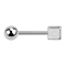 Micro barbell silver with ball and cube