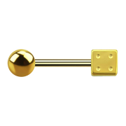 Gold-plated barbell with ball and cube