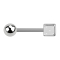 Barbell argent avec boule et cube