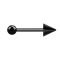 Micro barbell black with ball and cone