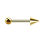 Gold-plated micro barbell with ball and cone