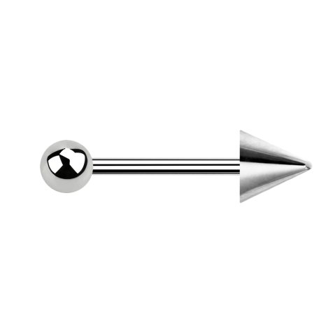 Micro barbell silver with ball and cone