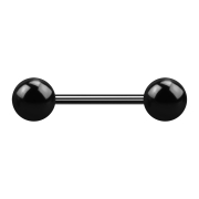 Micro barbell black with two balls