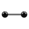 Micro barbell black with two balls