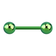 Micro barbell green with two balls