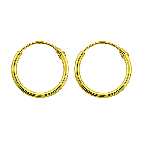 Earring 18k gold-plated round