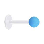 Micro labret transparent with ball neon light blue