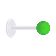 Micro Labret transparent mit Kugel Neon grün