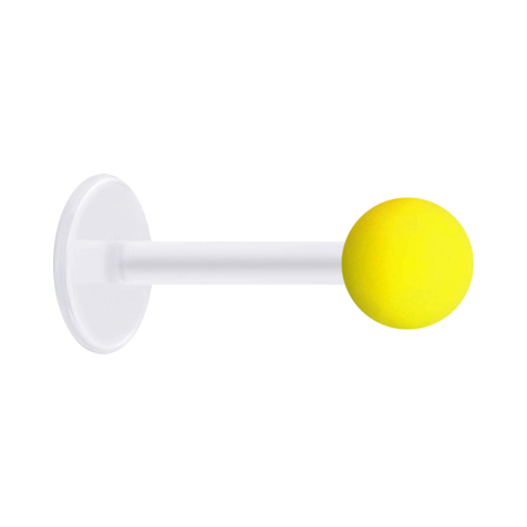 Micro labret transparent with ball neon yellow