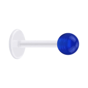 Micro Labret transparent avec boule bleu foncé...