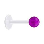 Micro Labret transparent mit Kugel violett transparent