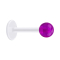 Micro Labret transparent mit Kugel violett transparent