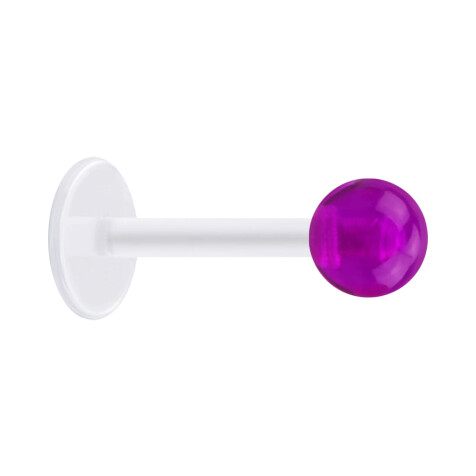 Micro Labret transparent mit Kugel violett transparent
