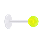 Micro labret transparent with ball green transparent