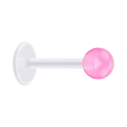 Micro Labret transparent mit Kugel pink transparent