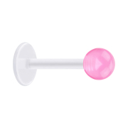 Micro labret trasparente con pallina rosa trasparente