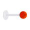 Micro labret transparent with ball red transparent