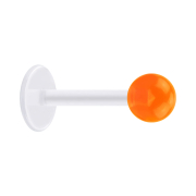 Micro Labret transparent mit Kugel orange transparent