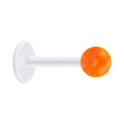 Micro labret transparent with ball orange transparent