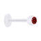 Micro Labret transparent avec boule et cristal rouge