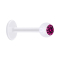 Micro Labret transparent mit Kugel und Kristall fuchsia