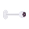 Micro Labret transparent avec boule et cristal violet clair