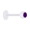Micro Labret transparent avec boule et cristal violet