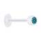 Micro Labret transparent avec boule et cristal aqua