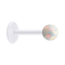 Micro Labret transparent mit Kugel Opal weiss