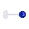 Micro Labret transparent mit Kugel beschichtet dunkelblau