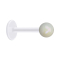 Micro Labret transparent avec boule recouverte blanche