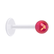 Micro Labret trasparente con sfera rivestita di rosa