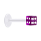 Micro Labret transparent mit Würfel violett transparent