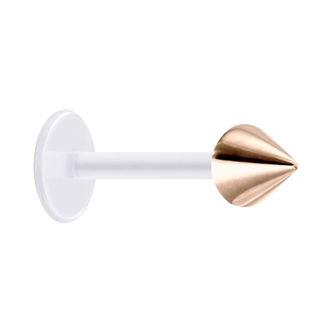 Micro labret transparent with cone rose gold